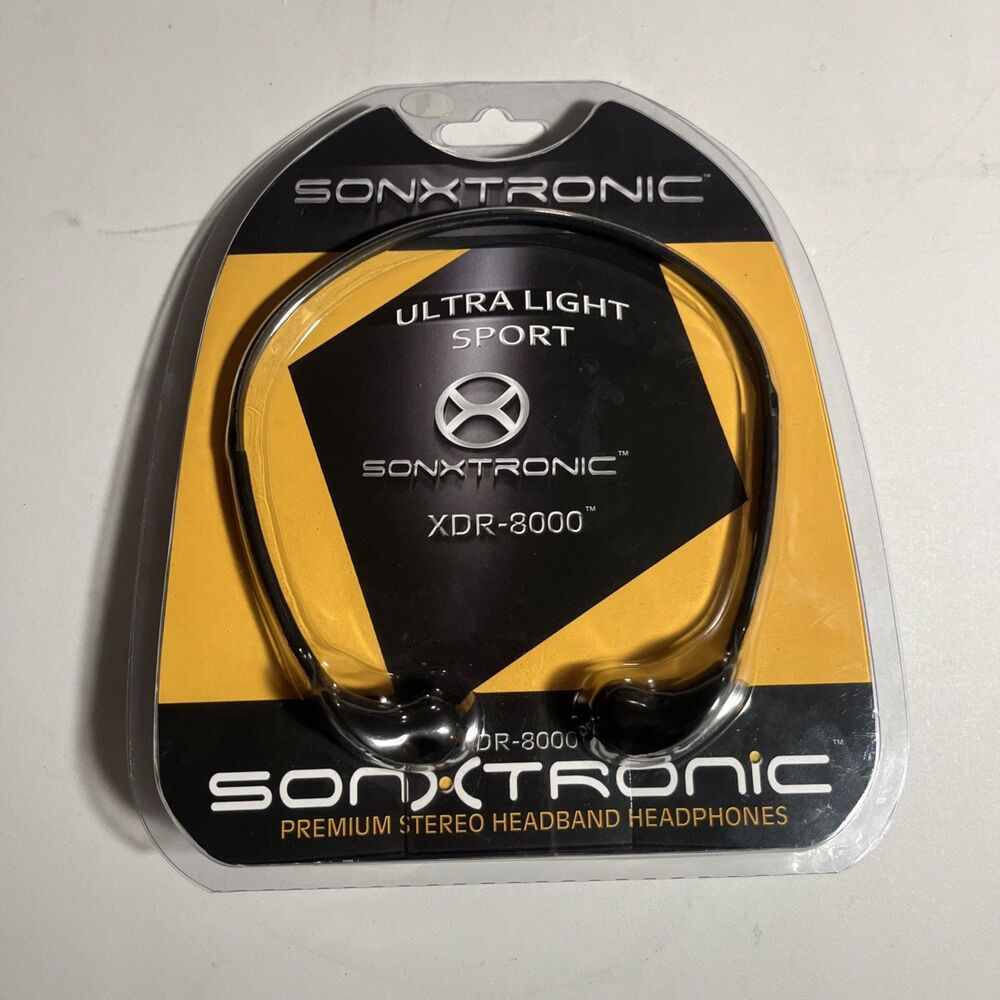 Sonxtronic XDR-8000 Ultra Light Sport Headband Headphones, Black, RF